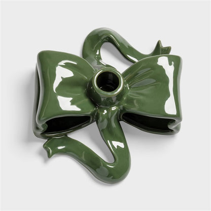 &amp;Klevering Candle Holder Ribbon Green