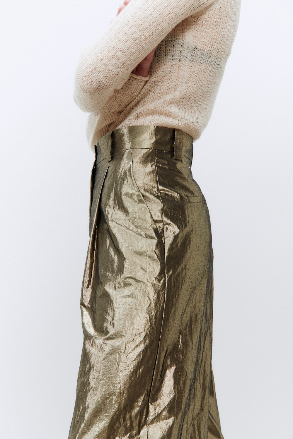 Alysi Shiny Gold Trousers 154132