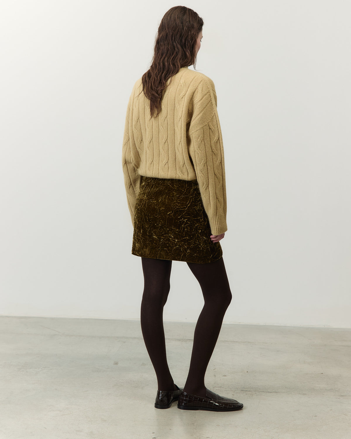 Alysi Crinkle Velvet Miniskirt