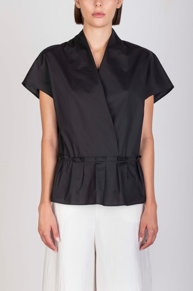 Alysi Popeline Wrapped Blouse