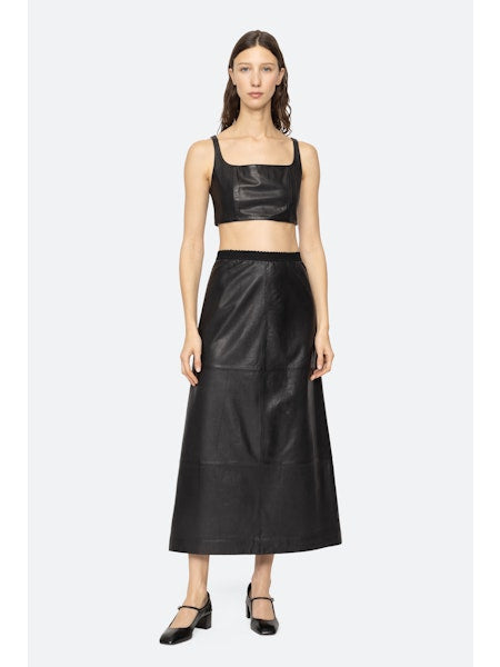 SEA NY Lucie Leather Skirt