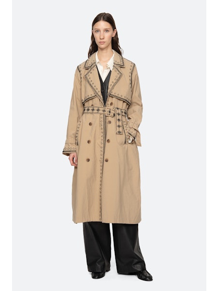 SEA NY Mille Embroidery Trench Coat