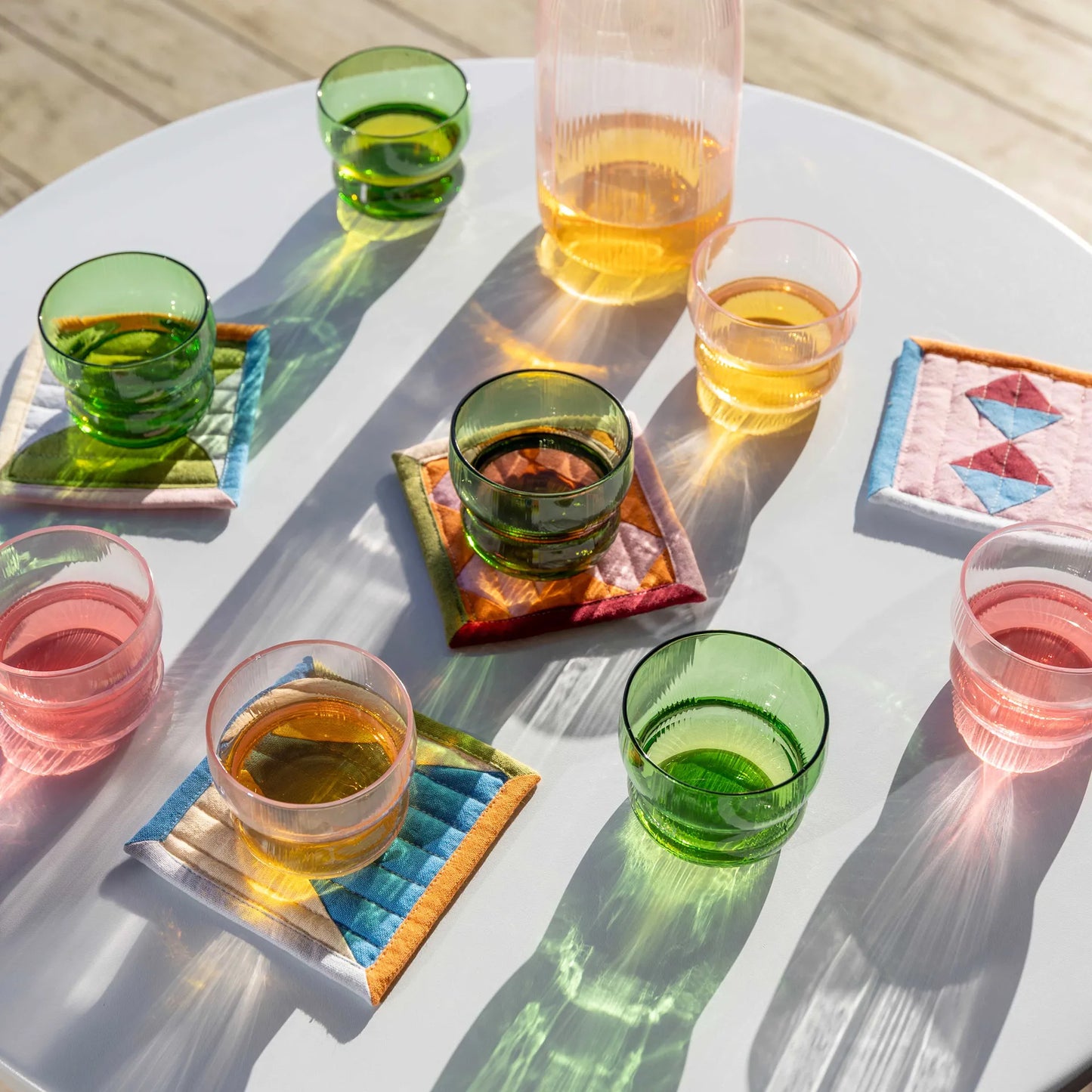 &Klevering Coaster Stitch pink set of 4