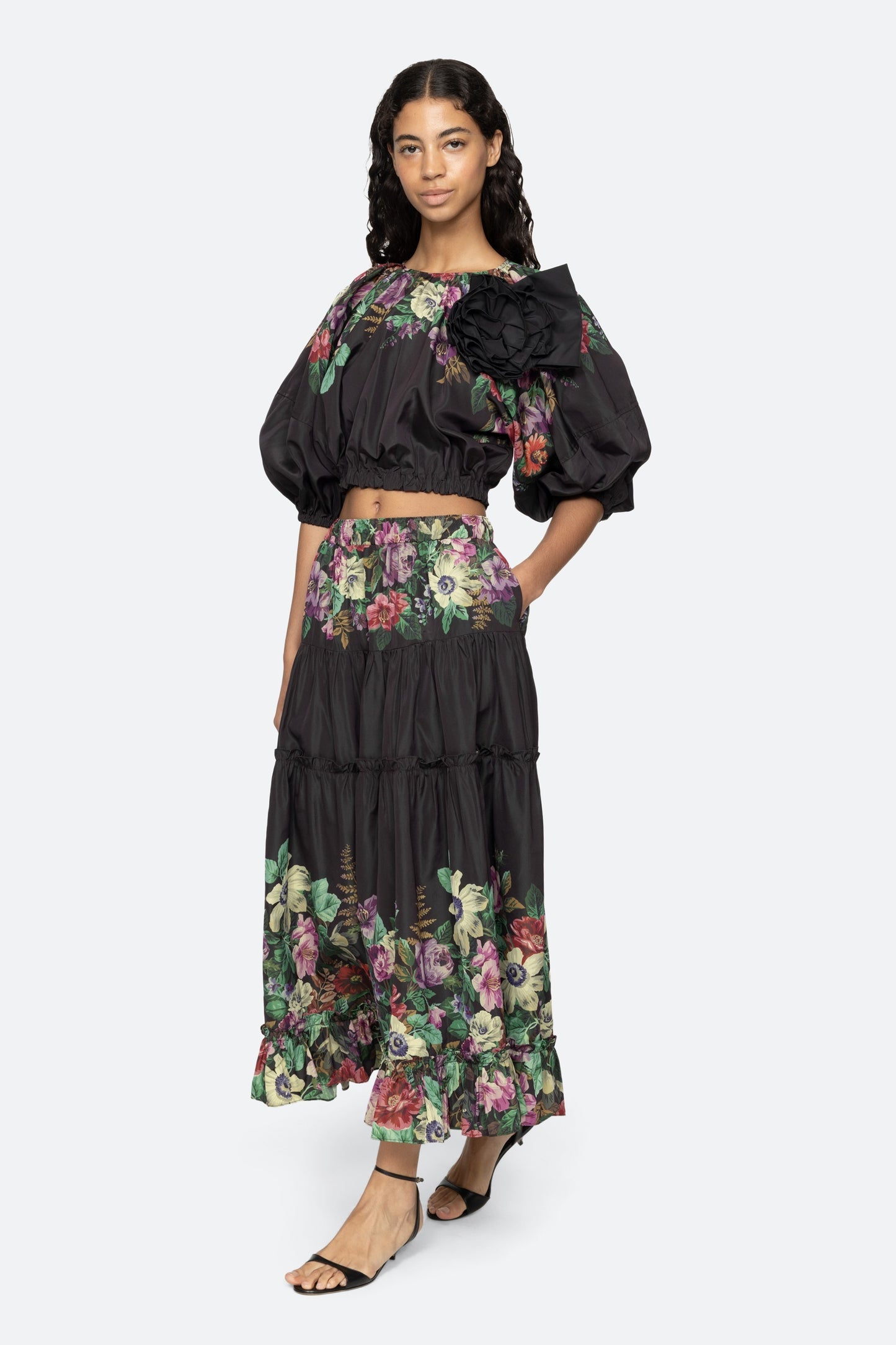 SEA NY Viktoria Bubble Cropped Top