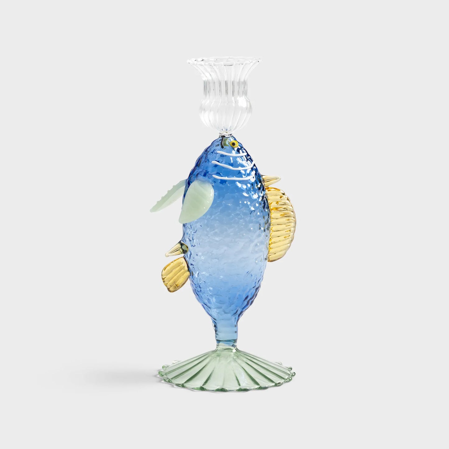 &Klevering Candle holder fish blue