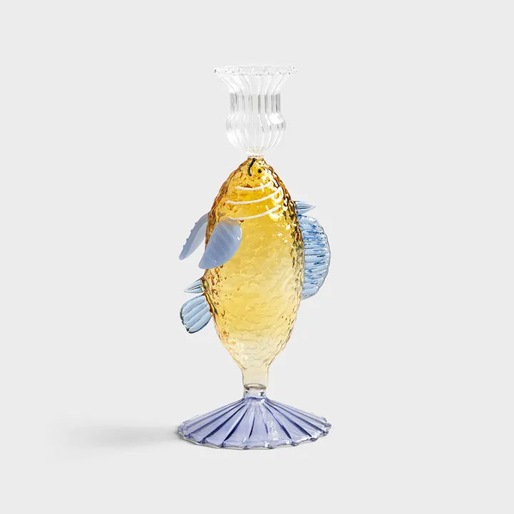 &amp;Klevering Candle holder fish yellow