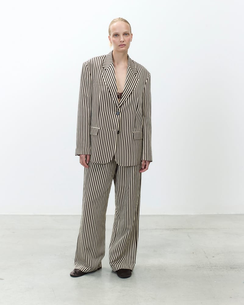 Alysi Single-Breasted Striped Blazer