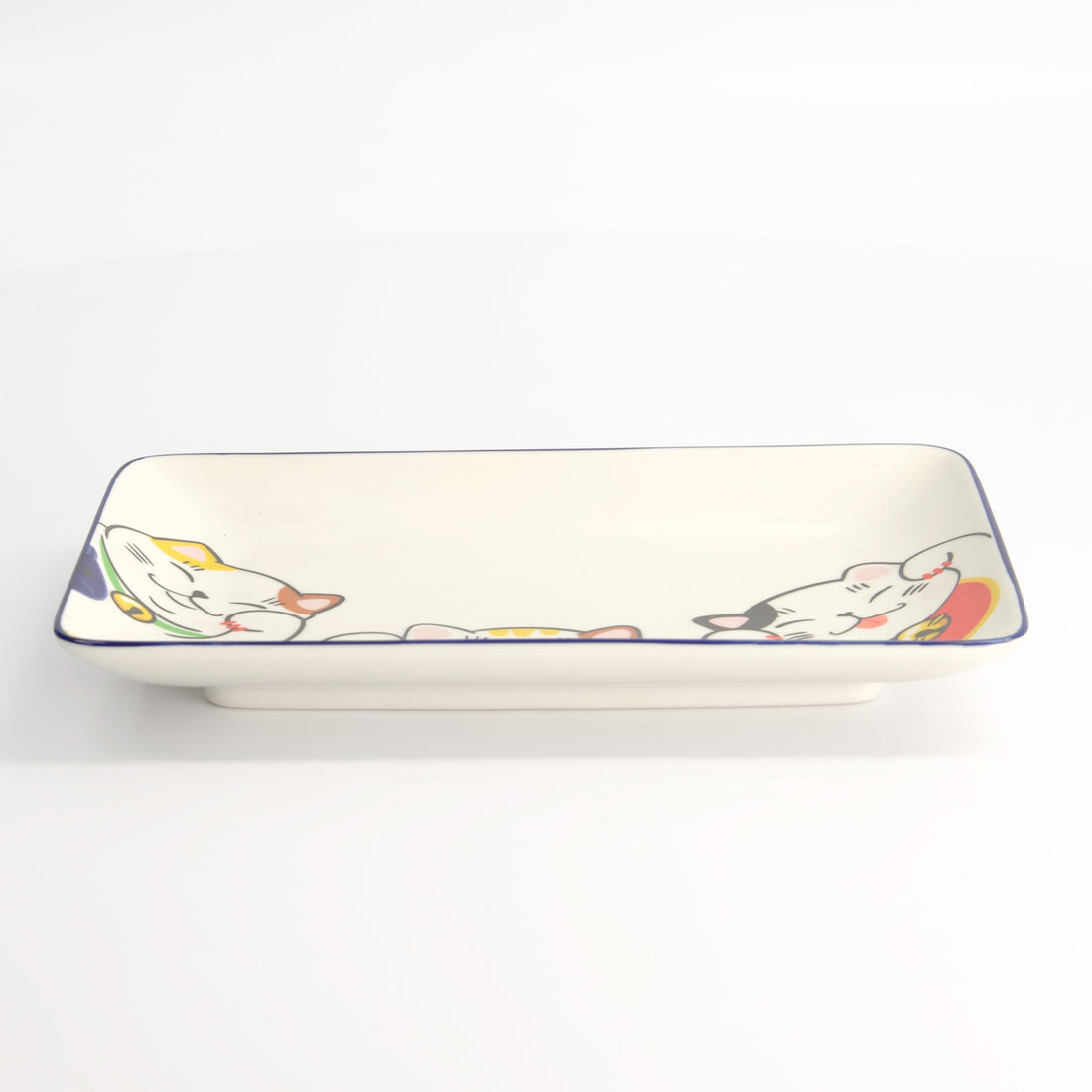 Tokyo Design Studio Kawaii Lucky Cat Sushi Plate White