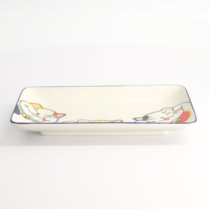 Tokyo Design Studio Kawaii Lucky Cat Sushi Plate White