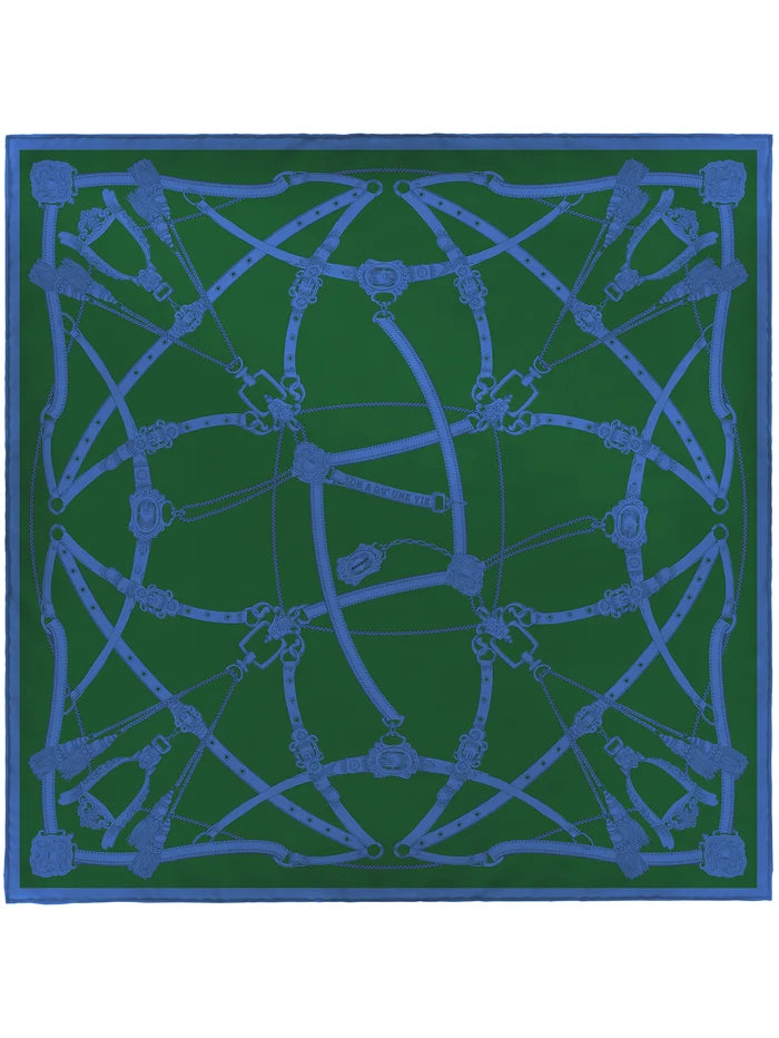 Manipuri Square Belt scarf 65x65 green