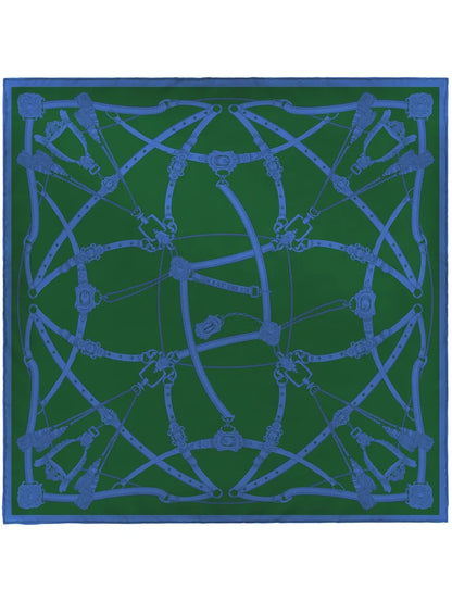 Manipuri Square Belt scarf 65x65 green