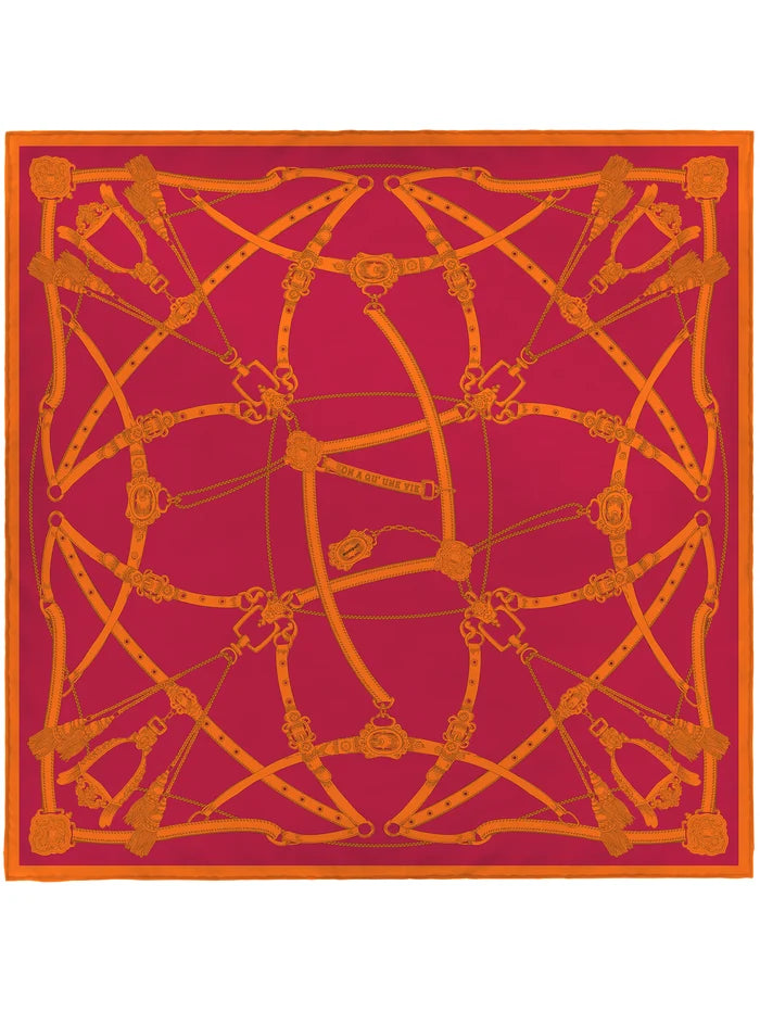 Manipuri Square Belt scarf 65x65 red