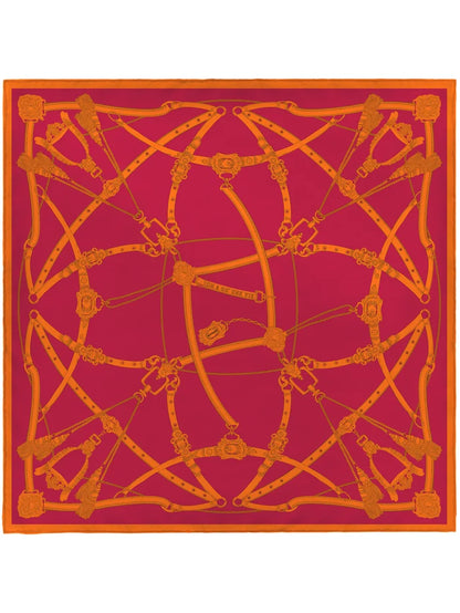Manipuri Square Belt scarf 65x65 red