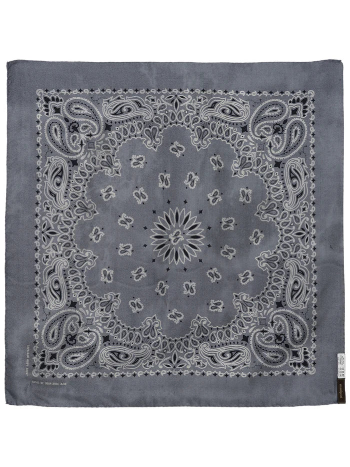 Manipuri Silk Scarf Vintage Bandana grey