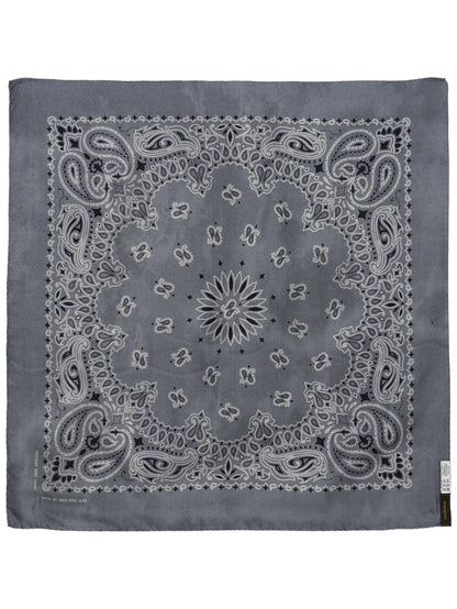 Manipuri Silk Scarf Vintage Bandana grey