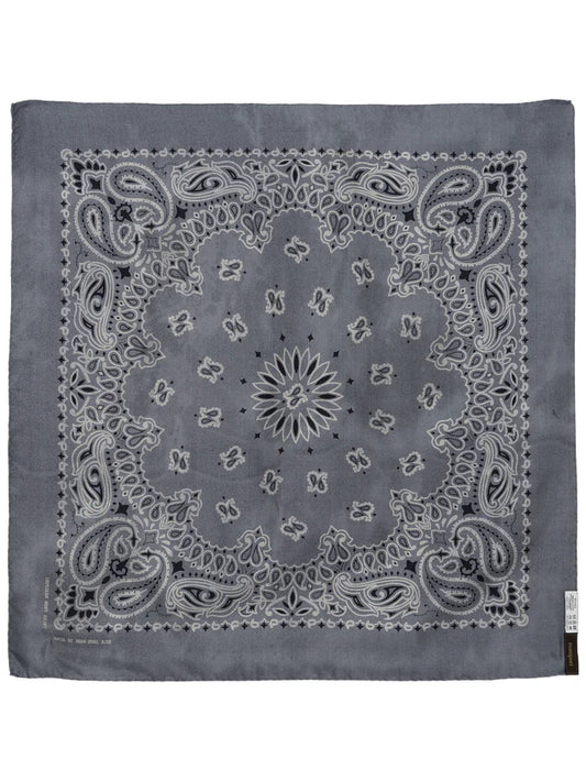 Manipuri Silk Scarf Vintage Bandana grey