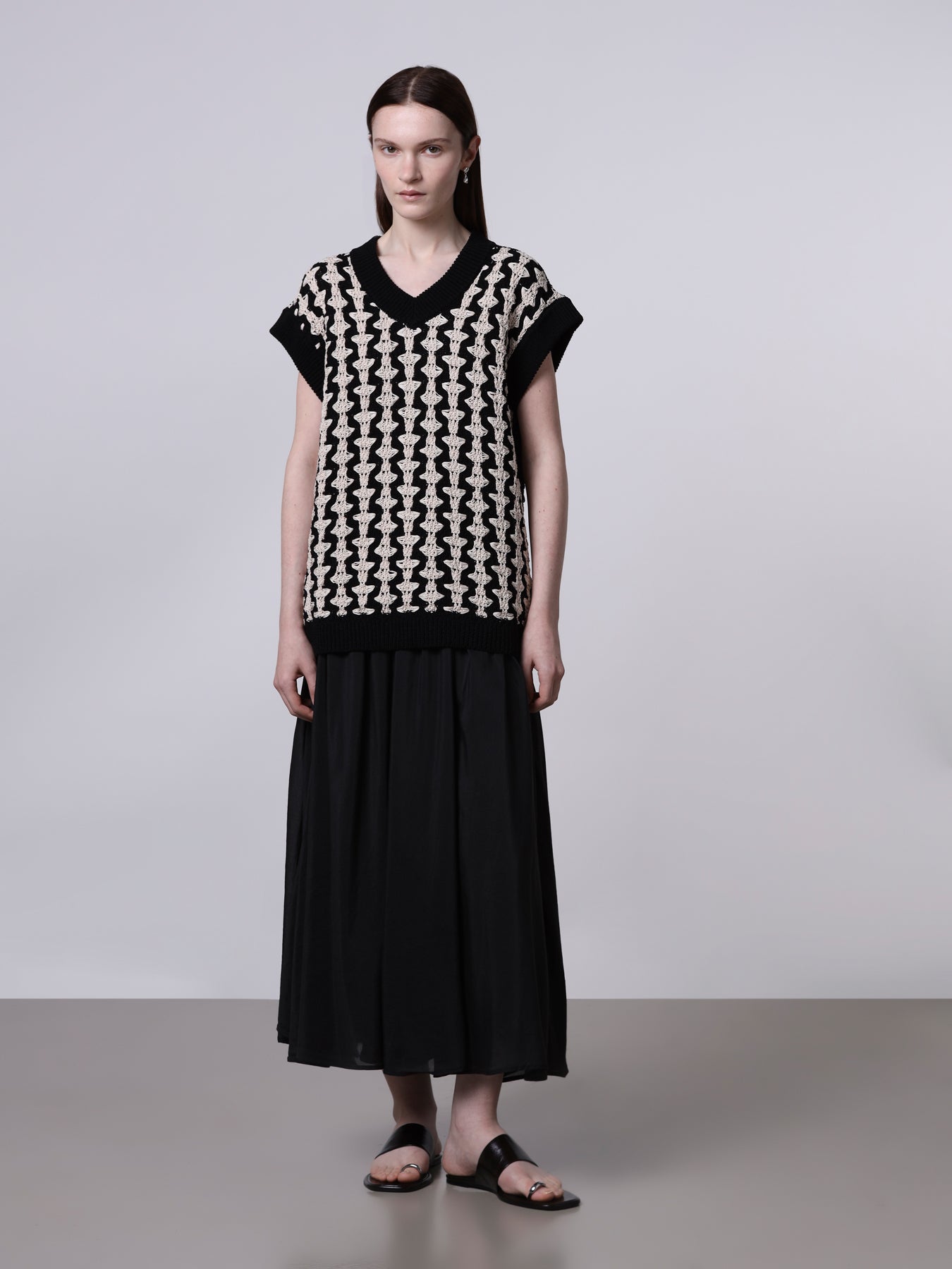 Roberto Collina Wide Pleated Cotton Silk Skirt