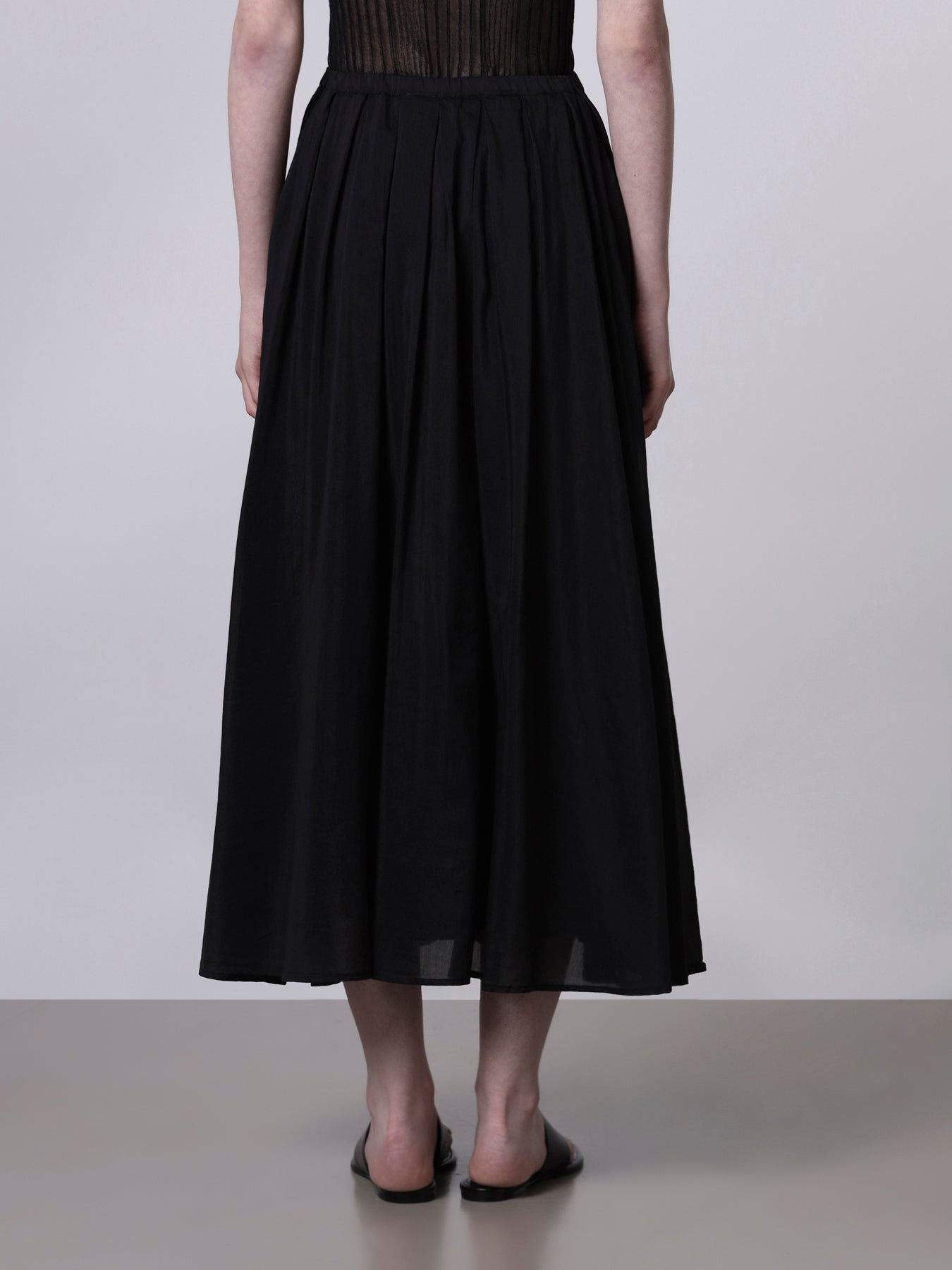 Roberto Collina Wide Pleated Cotton Silk Skirt
