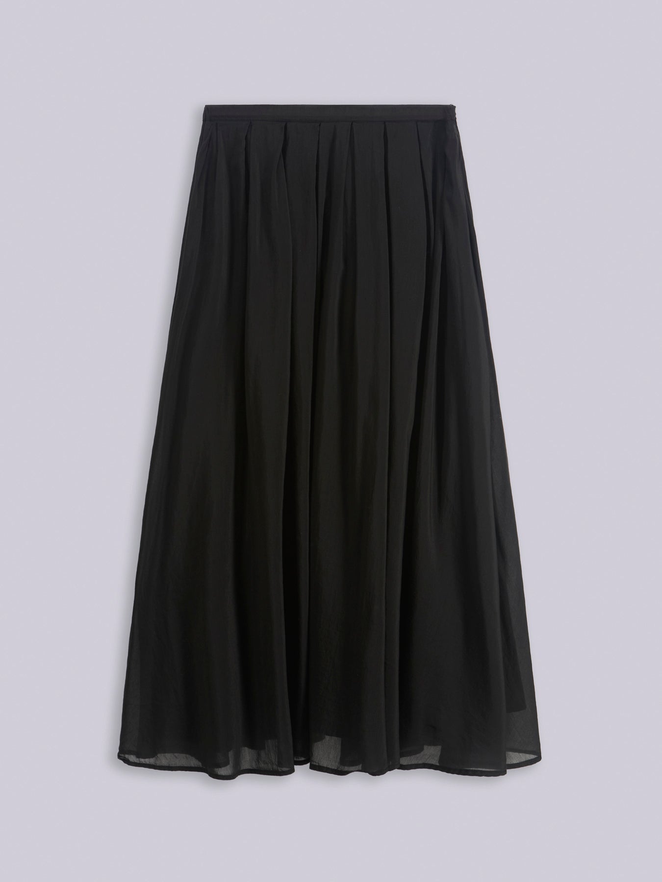 Roberto Collina Wide Pleated Cotton Silk Skirt