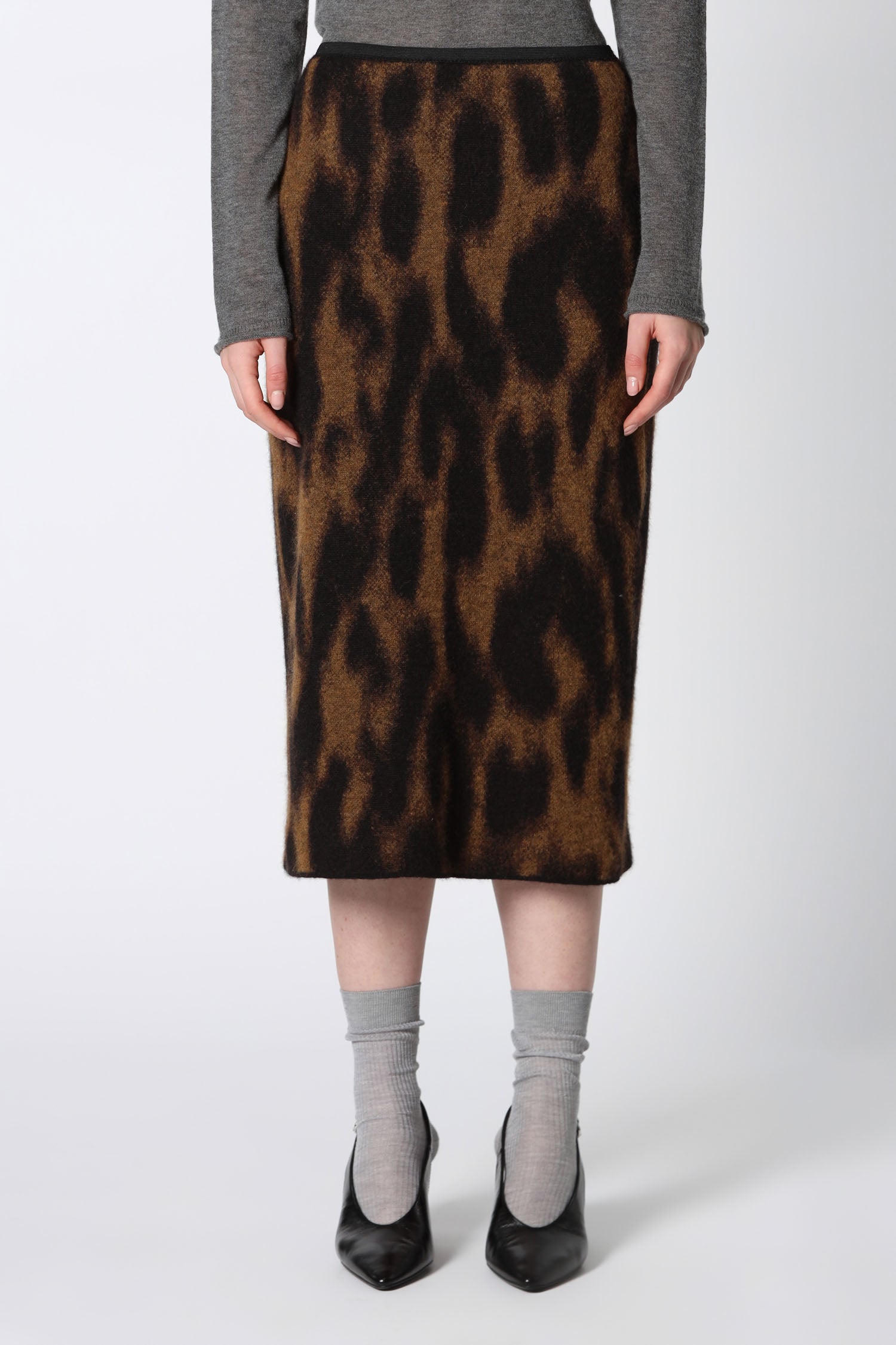 Roberto Collina Animal Print Jacquard Skirt