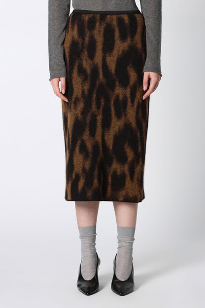 Roberto Collina Animal Print Jacquard Skirt