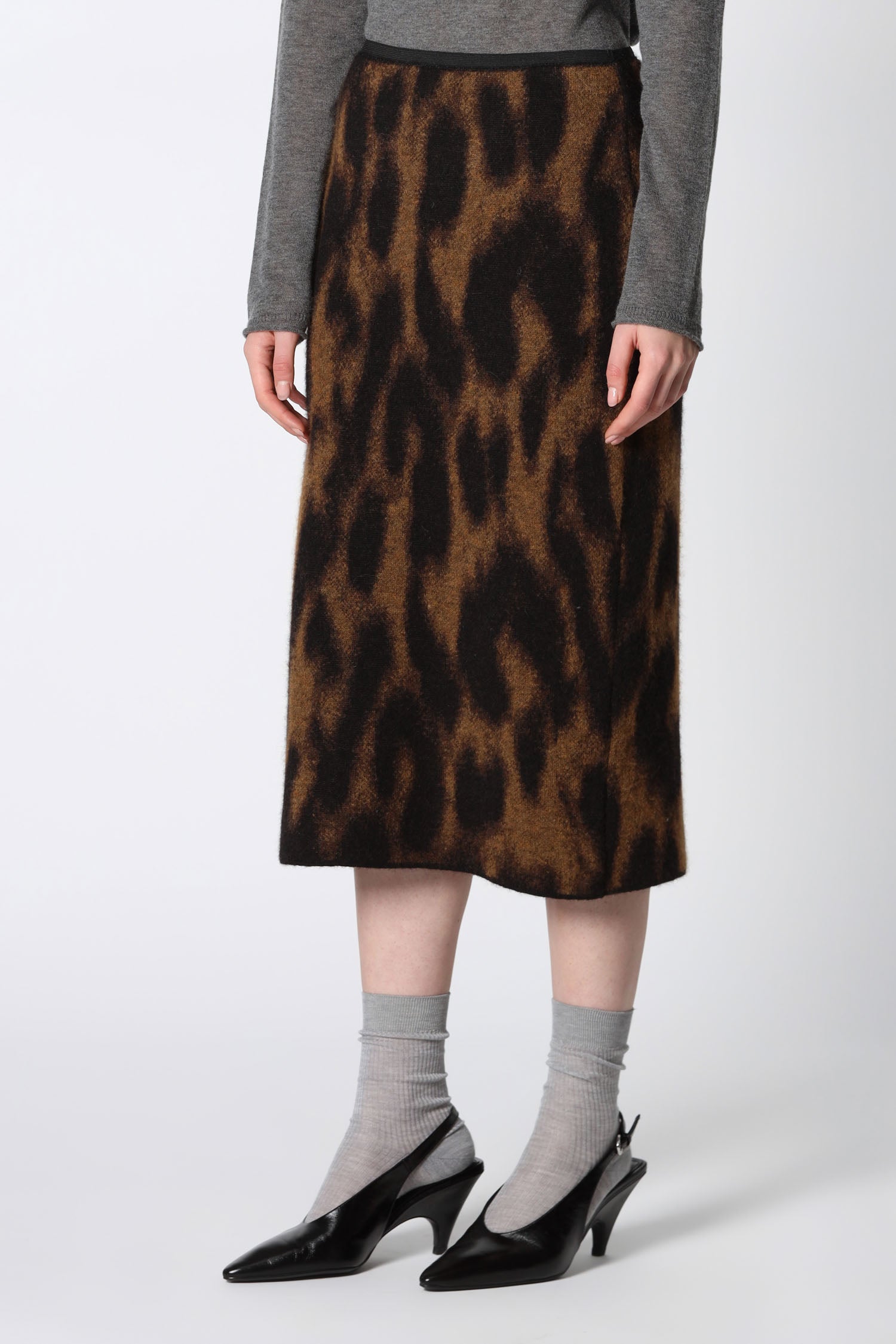Roberto Collina Animal Print Jacquard Skirt