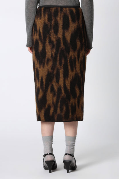 Roberto Collina Animal Print Jacquard Skirt