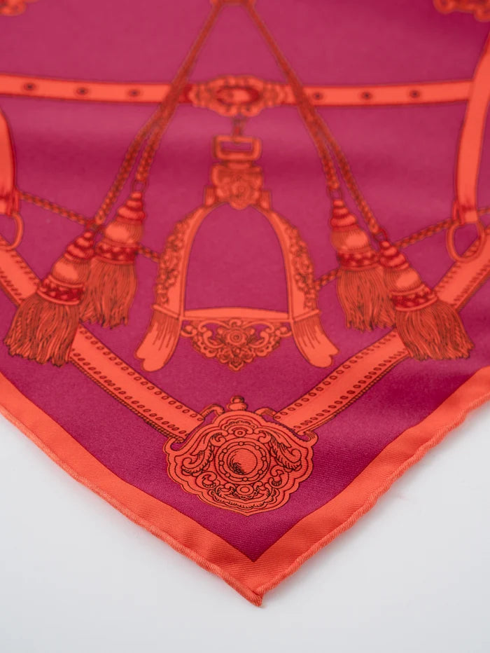 Manipuri Square Belt scarf 65x65 red