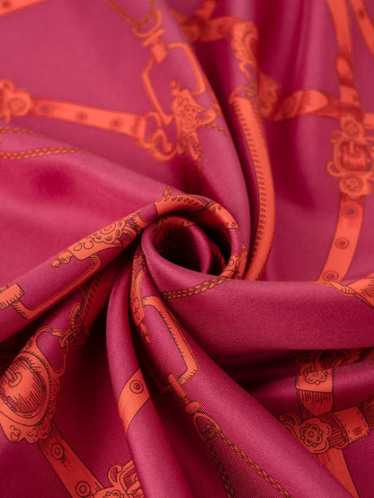 Manipuri Square Belt scarf 65x65 red