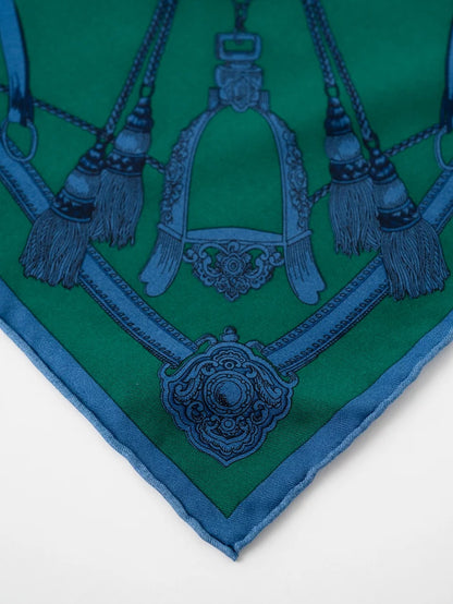 Manipuri Square Belt scarf 65x65 green