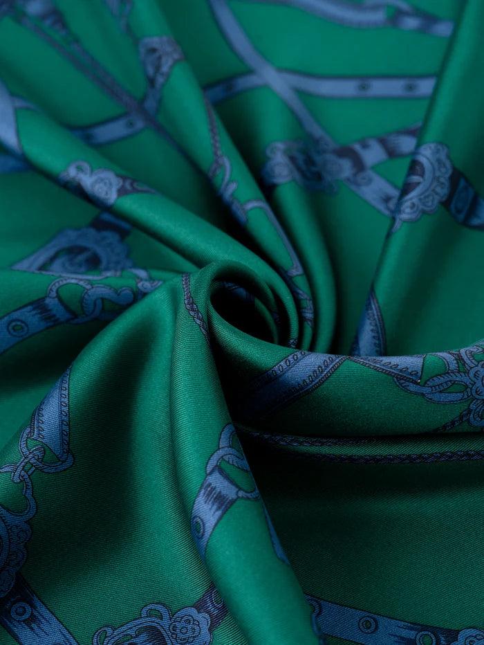 Manipuri Square Belt scarf 65x65 green