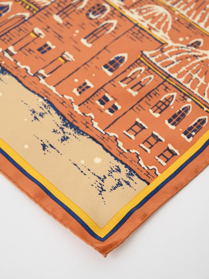 Manipuri Golden Night scarf 88x88 orange
