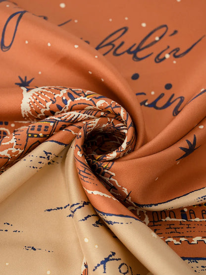 Manipuri Golden Night scarf 88x88 orange