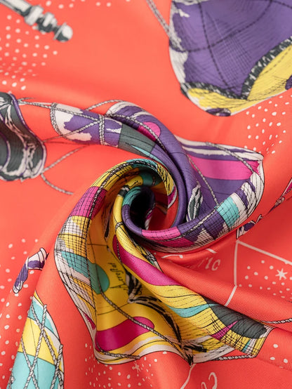 Manipuri Balloon Sky scarf 88x88 orange
