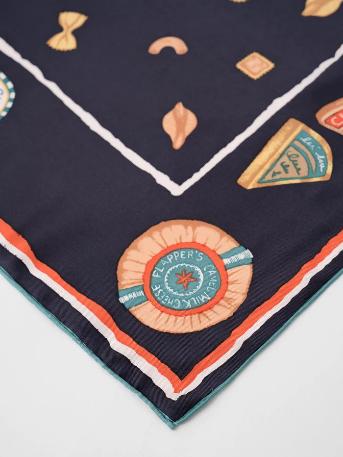 Manipuri Ravioli scarf 88x88 navy