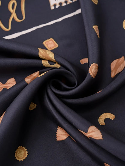 Manipuri Ravioli scarf 88x88 navy