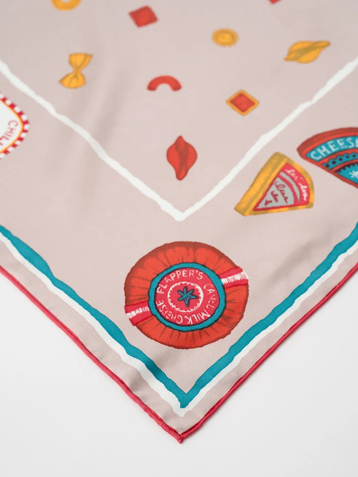 Manipuri Ravioli scarf 88x88 Light Grey