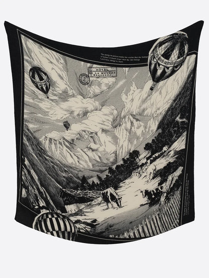 Manipuri Stole Sunny Mountain Shawl 120x120 black