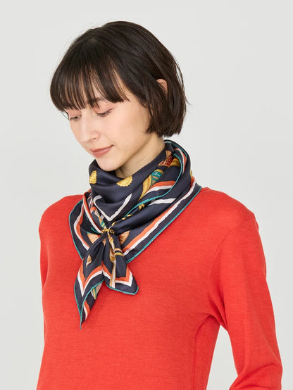 Manipuri Ravioli scarf 88x88 navy
