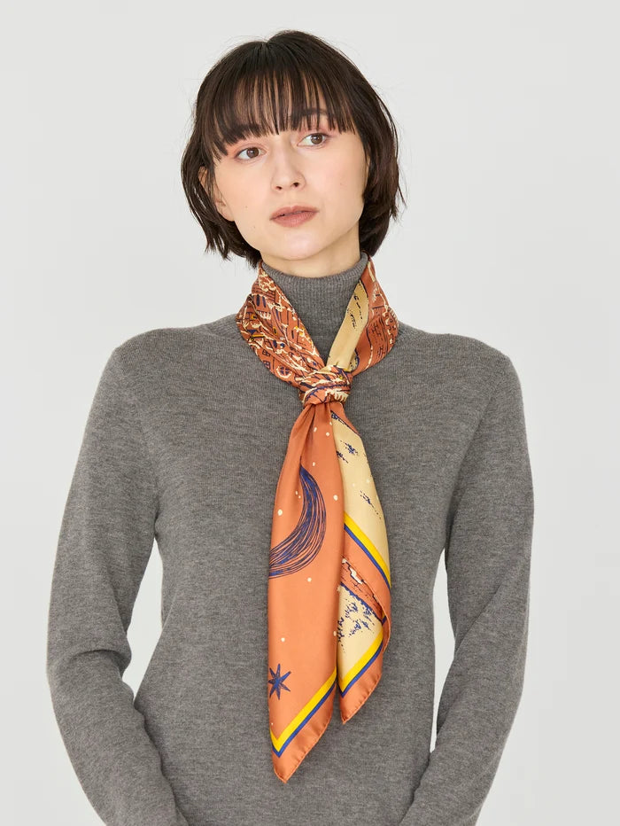 Manipuri Golden Night scarf 88x88 orange