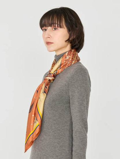 Manipuri Golden Night scarf 88x88 orange