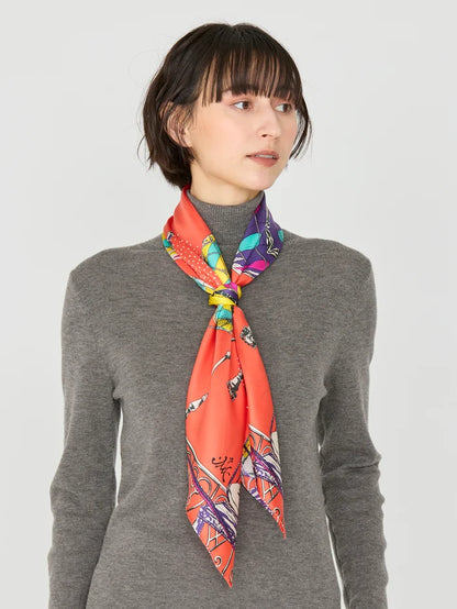 Manipuri Balloon Sky scarf 88x88 orange