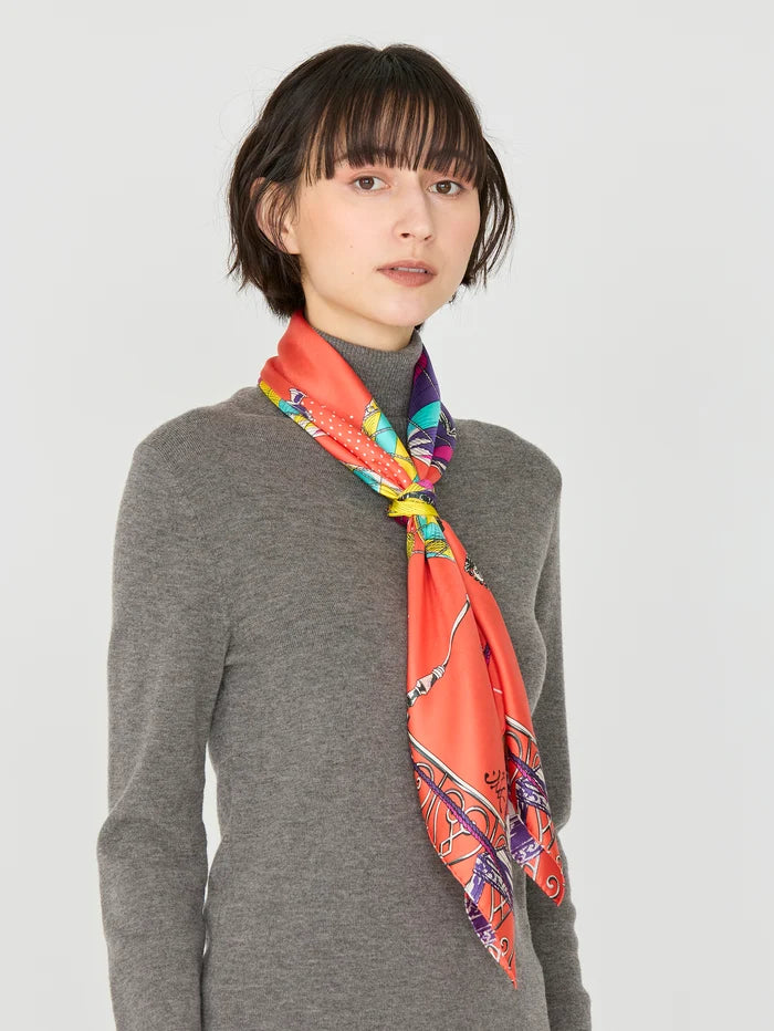 Manipuri Balloon Sky scarf 88x88 orange