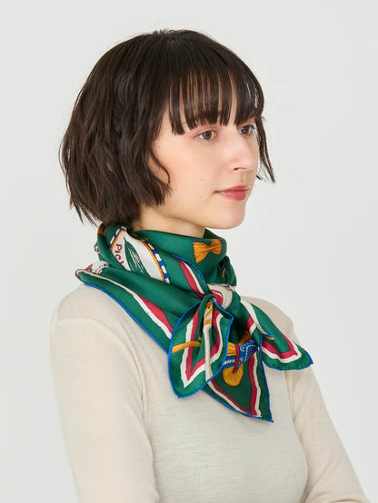Manipuri Ravioli scarf 88x88 Green