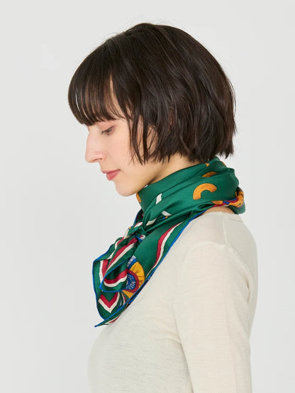 Manipuri Ravioli scarf 88x88 Green