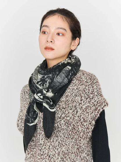 Manipuri Stole Sunny Mountain Shawl 120x120 black