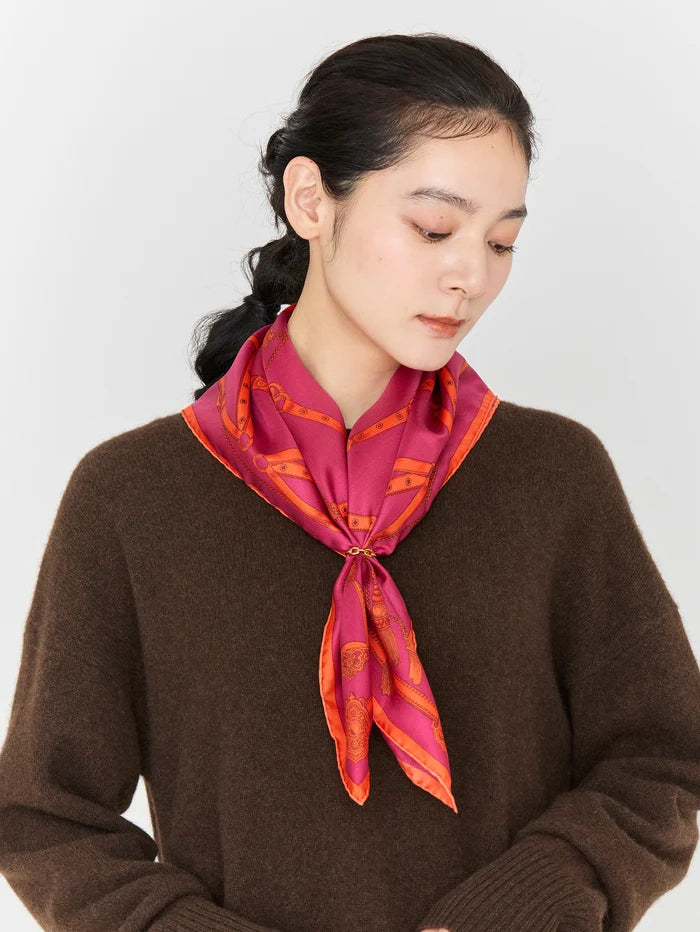Manipuri Square Belt scarf 65x65 red