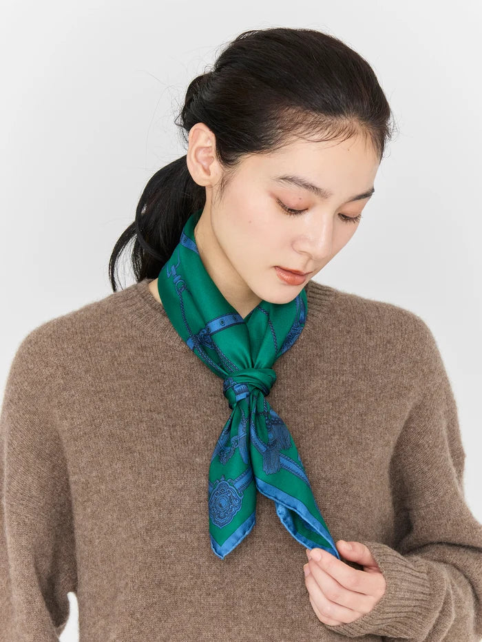 Manipuri Square Belt scarf 65x65 green