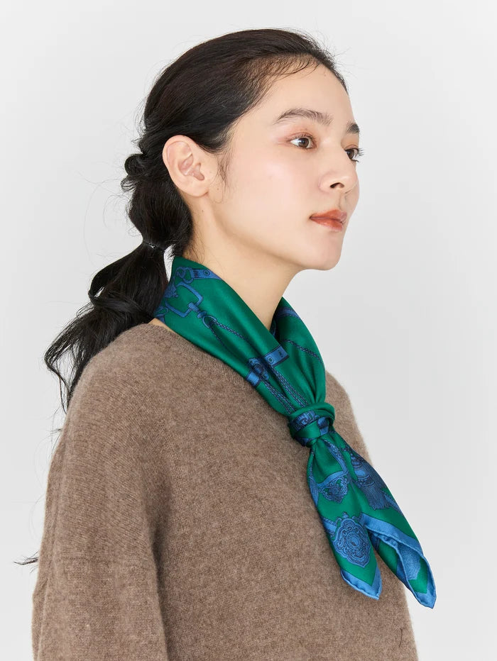 Manipuri Square Belt scarf 65x65 green