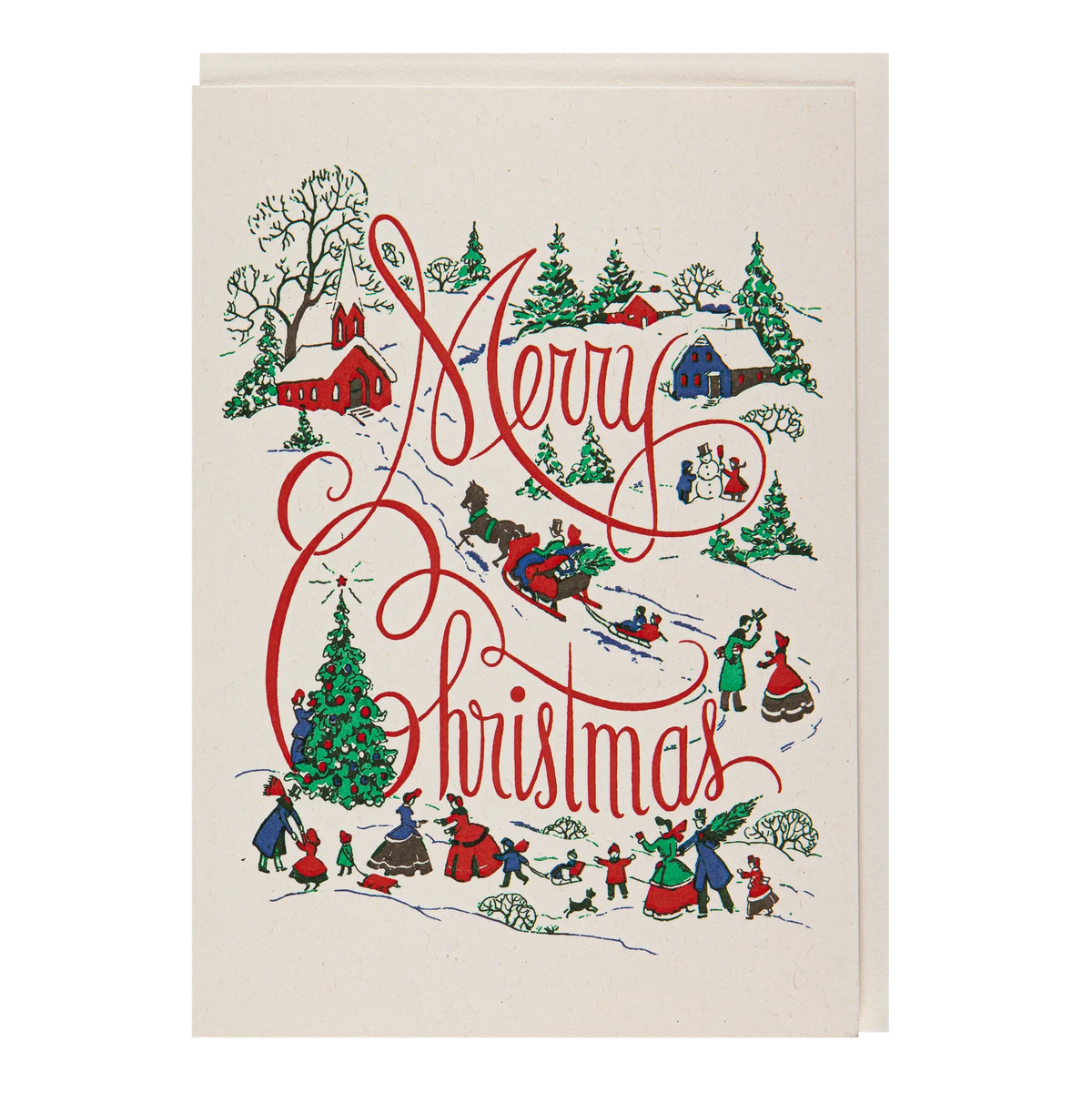 Archivist Merry Christmas Village Card